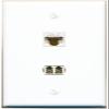 RiteAV CAT6 LC Multimode Fiber Duplex Wall Plate Flat/Solid [White] view 1