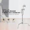 Flashpoint 20" Quick Sliding Leg C-Stand Kit with 2.5" Grip Head & 20" Grip Arm (Chrome) view 2