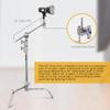 Flashpoint 20" Quick Sliding Leg C-Stand Kit with 2.5" Grip Head & 20" Grip Arm (Chrome) view 3
