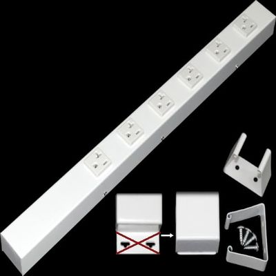 20 Hardwired Power Strip (NO Power Cord), 6 Vertical 20A Outlets (NOT Tamper Resistant), NO Ears (Without mounting tabs on Both Ends), White