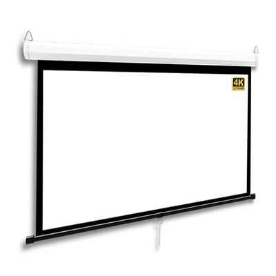 FUREMA 60 Inch Manual Pull Down Projector Screen, 72 Inch 4:3 16:9 Wrinkle-Free Movie Screen, Indoor Wall Mount Projection Screen 4K HD, for Home Cinema, Easy to Install (Size : 60inch-16:9)