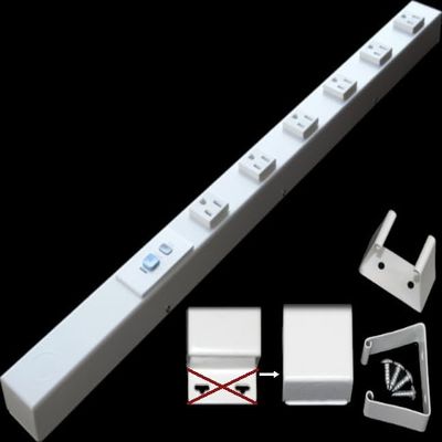 24 Hardwired Power Strip (NO Power Cord), 6 Horizontal Outlets (NOT Tamper Resistant), NO Ears (Without mounting tabs on Both Ends), 15A (NOT a 20 Amp Unit), White