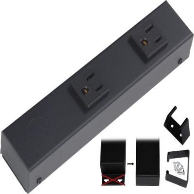 8 Hardwired Power Strip (NO Power Cord), 2 Vertical Outlets (NOT Tamper Resistant), NO Ears (Without mounting tabs on Both Ends), 15A (NOT a 20 Amp Unit), Black