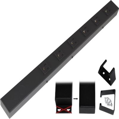 20 Hardwired Power Strip (NO Power Cord), 6 Vertical Outlets (NOT Tamper Resistant), NO Ears (Without mounting tabs on Both Ends), 15A (NOT a 20 Amp Unit), Black