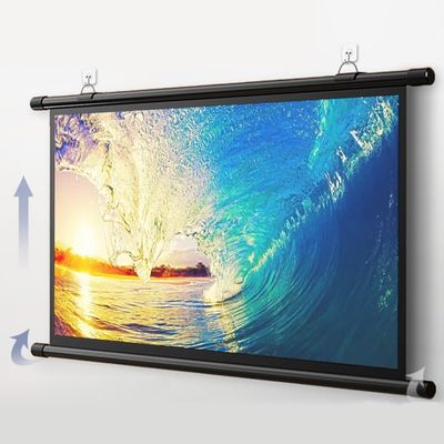 FUREMA 60in 72in Movie Screen, Manual Pull Down Projector Screen, Outdoor Indoor Projector Screen for Home Theater, Wall-Mounted, Support HD 3D 4K 4:3 16:9 (Size : 60inch-4:3)