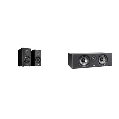 Polk Reserve R100 Bookshelf Speaker, R400 Center Channel Loudspeaker, and 2 More Home Audio Speakers