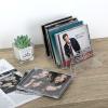 Hipiwe Clear CD Holder - 7 Slot CD Storage Box CD DVD Display Rack Tray Holds up to 14 Standard CD Cases, Tabletop Plastic File Divider for paper Mail Bill Eyeshadow Palette Organizer, 2-Pack view 2