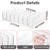 Hipiwe Clear CD Holder - 7 Slot CD Storage Box CD DVD Display Rack Tray Holds up to 14 Standard CD Cases, Tabletop Plastic File Divider for paper Mail Bill Eyeshadow Palette Organizer, 2-Pack view 3