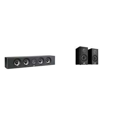 Polk Audio Reserve R350 Center & R100 Bookshelf Speakers with 1" Tweeters & Multiple Woofers for Home Theater Systems