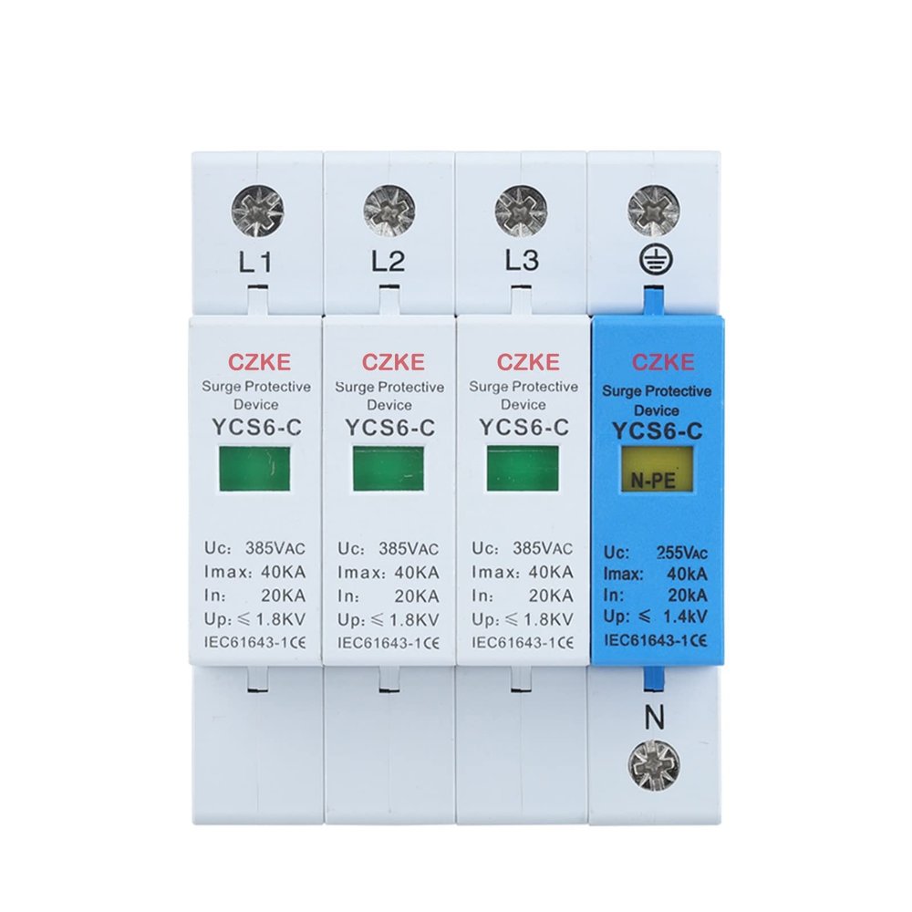ZUC YCS6-C 3P+NPE AC 20KA-40KA 385V SPD House Surge Protector Protection Protective Low-Voltage Arrester Device