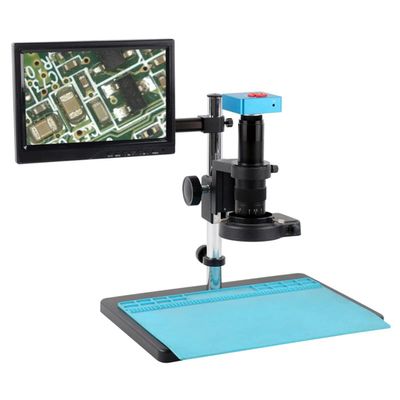 Microscope Kit Video Microscope Camera 55MP 4K 2K HDMI USB 130X 180X 300X Zoom Boom Stand Multi Axis Digital Electronic Lab Industrial Video Microscope Camera Set Microscope Lens Adapters ( Color : B