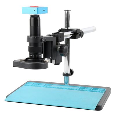 Microscope Kit Video Microscope Camera 55MP 4K 2K HDMI USB 130X 180X 300X Zoom Boom Stand Multi Axis Digital Electronic Lab Industrial Video Microscope Camera Set Microscope Lens Adapters ( Color : C