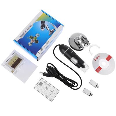 Joebo Microscope Kit 3-in-1 1600X USB Microscope Type-C Phone Magnifier Microscope Lens Adapters (Color : with dimming knob)