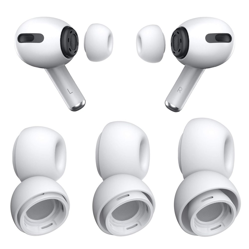 3 Pairs Replacement Ear Tips for Airpods Pro/Airpods Pro 2 Generation with Noise Reduction Hole & Built-in dust Guard Screen, Silicone Ear Tips for Airpods Pro with Portable Storage Box(S/M/L)
