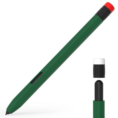 AZF Classic Design Pencil Case for Samsung Galaxy Tab S6 Lite/S10 Lite S Pen,Comfortable Grip Non-Slip Silicone Case, Supports Magnetic Wireless Charging (Midnight Green)