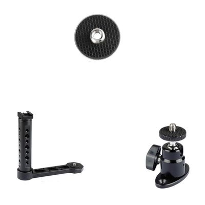 CAMVATE 1/4" Female to 3/8" Male Adapter + 1/4"-20 Mini Ball Head + Universal L Bracket Handle
