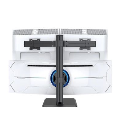 AVXANKTG Three-Screen Monitor arm Suitable for Sizes 17"-49", Load 0-15kg, Bracket Desktop Stand Multi-Screen Support Monitor arm (Color : Black)