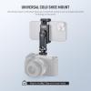 Neewer Basic Phone Tripod Mount Holder with 1/4" Thread & Cold Shoe, 2.36"-3.54"/6-9cm 360 Rotatable Camera Mount Cellphone Clamp for iPhone 15 14 13 12 11 Pro Max X XR Samsung S24 Ultra, SP-10 view 4