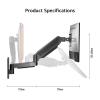 JFUDJKLI Monitor Arm Wall Mount Bracket 13""-32"" 2-9kg Screen Monitor Stand, Black view 2