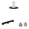 CAMVATE 1/4"-20 Thread Screw Connector + Double Microphone Mounts + 5/8"-27 Female to 1/4"-20 Male view 1