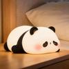 FAMIDUO Panda Night Light for Kids, Silicone Squishy LED Lamp, Food Grade BPA-Free Nursery Nightlight, 3-Level Dimmable Rechargeable, Portable Bedside Desk Decor for Baby Boys Girls, Funny Panda Gifts view 1