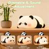 FAMIDUO Panda Night Light for Kids, Silicone Squishy LED Lamp, Food Grade BPA-Free Nursery Nightlight, 3-Level Dimmable Rechargeable, Portable Bedside Desk Decor for Baby Boys Girls, Funny Panda Gifts view 4