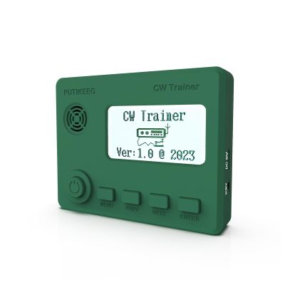 Mini CW Trainer Morse Code Trainer with Display, Moore Simo Wales Code Shortwave Radio Telegraph Key Car Key Learning CW Radio for Telegraph Practice with Charging Cable (Green)