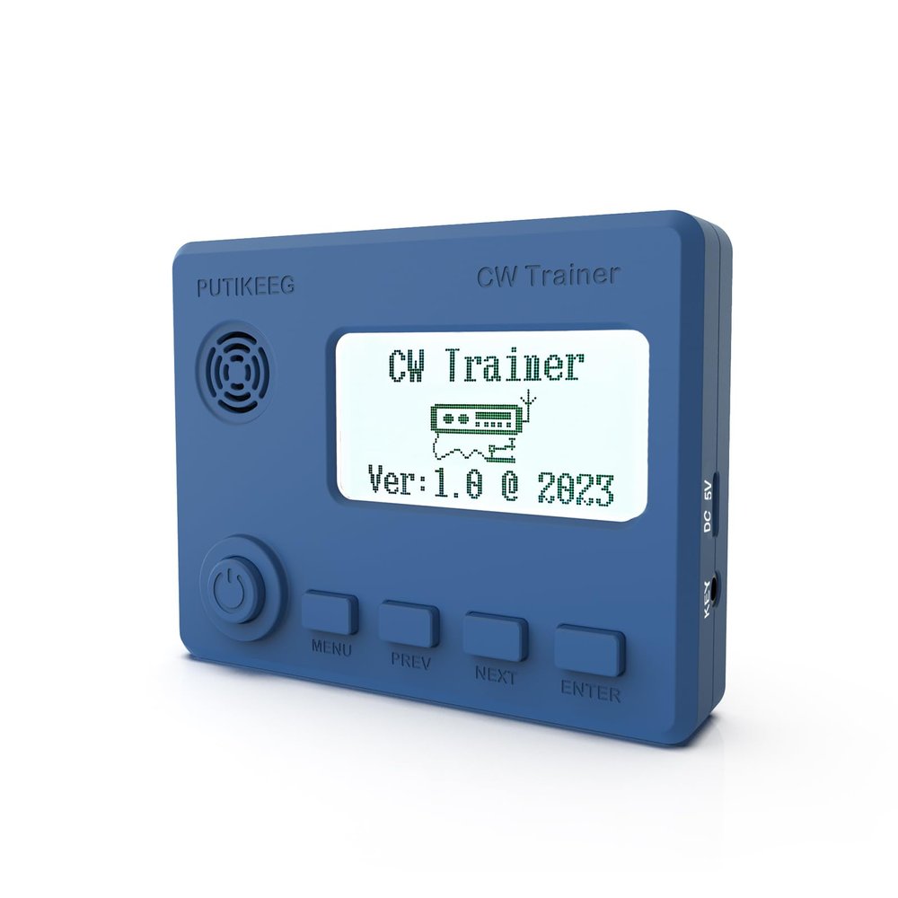 Mini CW Trainer Morse Code Trainer with Display, Moore Simo Wales Code Shortwave Radio Telegraph Key Car Key Learning CW Radio for Telegraph Practice with Charging Cable (Blue)
