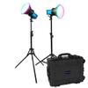 Dracast X Series M80 RGB and Bi-Color LED 2 Light Kit with Injection Molded Travel Case view 1