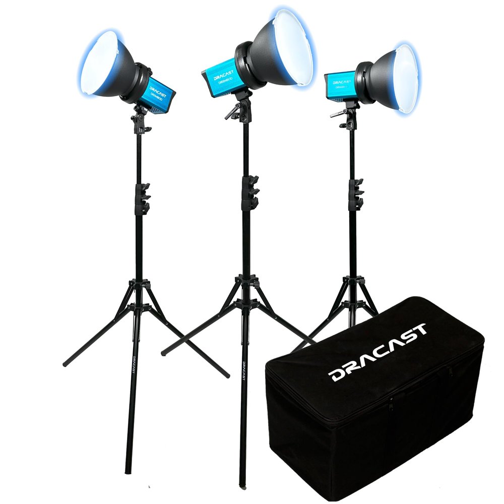 Dracast X Series M80 Daylight LED 3 Light Kit with Nylon Padded Travel Case