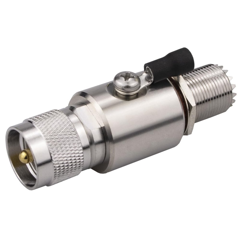 UHF Lightning Arrestor PL-259 Lightning Surge Protector PL259 Male to SO239 Female Bulkhead for CB Ham Base Antennas RFetomax (UHF arrestor Male to Female)