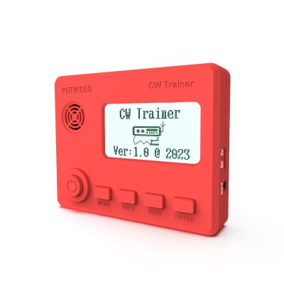 Mini CW Trainer Morse Code Trainer with Display, Moore Simo Wales Code Shortwave Radio Telegraph Key Car Key Learning CW Radio for Telegraph Practice with Charging CableRed