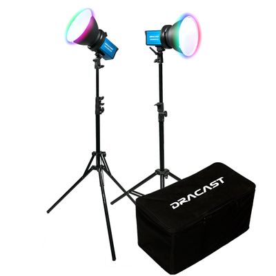 Dracast X Series M80 RGB and Bi-Color LED 2 Light Kit with Nylon Padded Travel Case