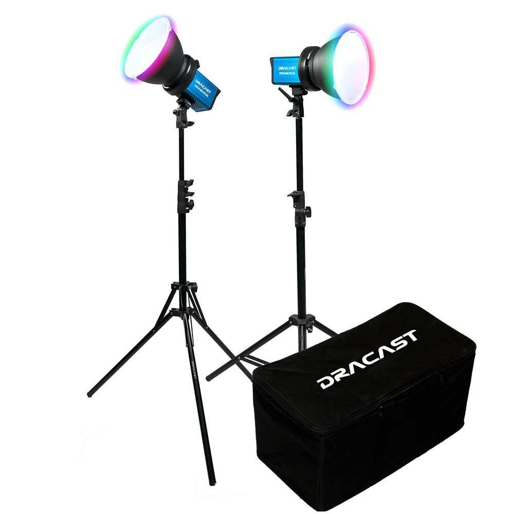 Dracast X Series M80 RGB and Bi-Color LED 2 Light Kit with Nylon Padded Travel Case