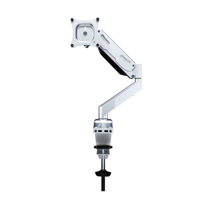 ELUKHT Single Monitor Mount, Gas Spring Monitor Arm Fits 17-34'' Monitor, Full Motion Swivel Monitor Arm with Clamp and Grommet Base