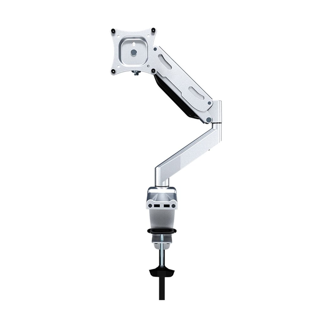 ELUKHT Single Monitor Mount, Gas Spring Monitor Arm Fits 17-34'' Monitor, Full Motion Swivel Monitor Arm with Clamp and Grommet Base