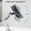 ELUKHT Single Monitor Mount, Gas Spring Monitor Arm Fits 17-34'' Monitor, Full Motion Swivel Monitor Arm with Clamp and Grommet Base view 4