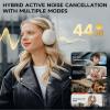 Edifier W800BT Pro Hybrid Active Noise Cancelling Headphones - Hi-Res Audio - AI Call Noise Cancellation - 45H Playtime - Fast Charging - Foldable - Wireless Over-Ear Bluetooth 5.4 Headphones - Ivory view 2