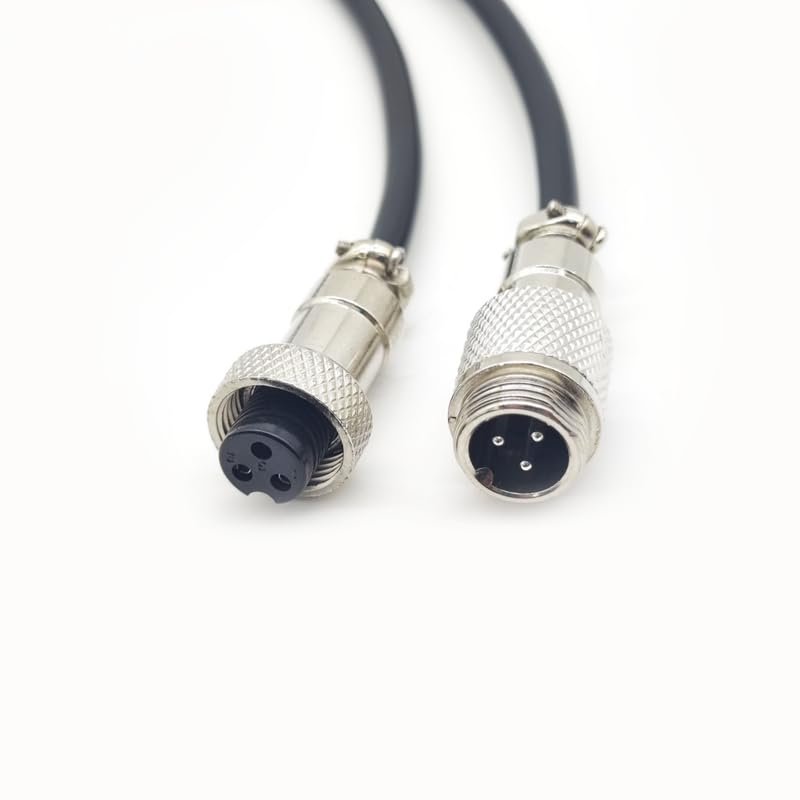 BOUUNCIY 29.53 ft GX12 3 Pin Male to Female Head Aviation Cordset, GX12 3Pins Female to Male Connector Electrical Cable Panel Mount Circular Metal Aviation Adapter Cordset for Ships 20AWG (9meter)