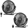 TriPole Desk Fan 2 Pack Black USB Powered Small Portable Fan, 3 Speeds Adjustable Strong Breeze Mini Personal Fan, 360 Rotation Quiet Plug In USB Fan for Desktop Bedroom Office Table Travel, 4.5in view 1