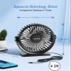 TriPole Desk Fan 2 Pack Black USB Powered Small Portable Fan, 3 Speeds Adjustable Strong Breeze Mini Personal Fan, 360 Rotation Quiet Plug In USB Fan for Desktop Bedroom Office Table Travel, 4.5in view 2