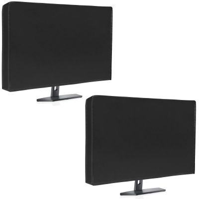 2Pack Waterproof Computer Monitor Dust Cover, Luxiv Black Full Body Cover for Computer Screen Protective Sleeve for Desktops Anti-Static LCD-Silky HD Panel Dust Sleeve