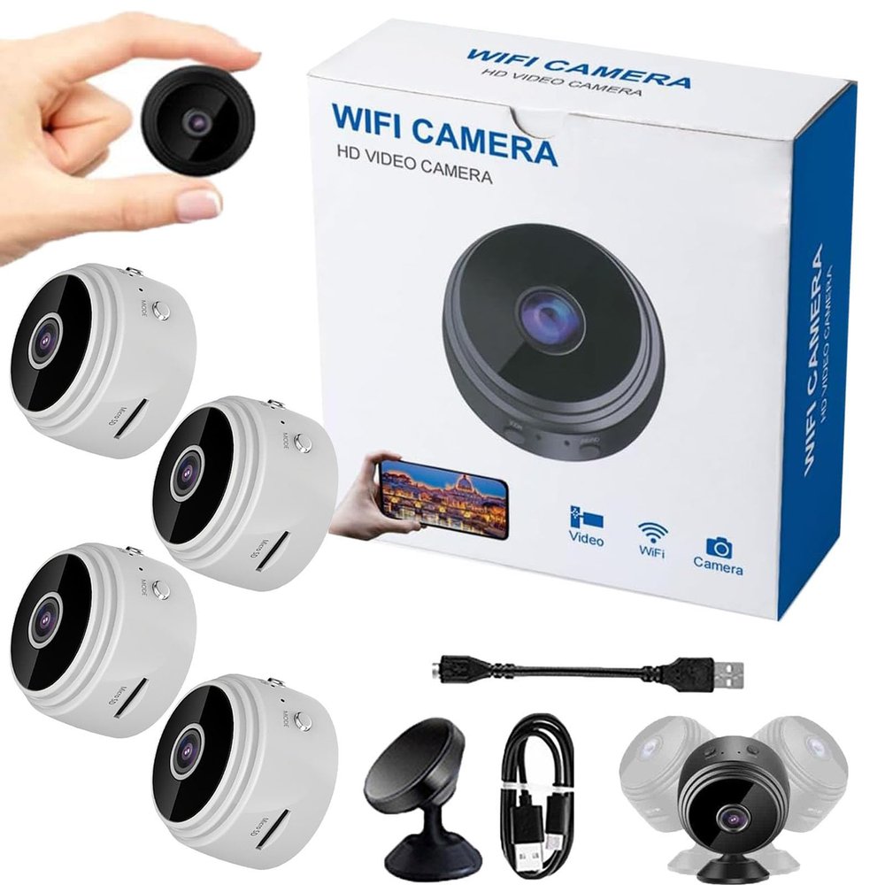 2026 New Magnetic Mini Security Camera 1080p Outdoor and Indoor Use Home Security Camera Night Vision Motion Detection (White*4)