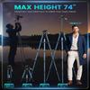CAMBOFOTO 74"-Camera-Tripod, Navy Blue Professional Aluminum Heavy Duty Tripod Stand for Mirrorless Camera/DSLR/Cell Phone/Camcorder, with Holder and Travel Bag view 3