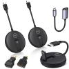 YUYUNLOMN Wireless HDMI Two Receivers and One Transmitter,165FT/50M,@60fps,Up to 4 RX(TVs),2.4/5GHz Wirelessly Stream to Multiple Screens,HDMI Wireless Adapter for TV Box/DSLR Camera/Projector/Laptop view 1