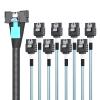 10Gtek MCIO to SATA Cable, MCIO 8X SFF-TA-1016 to 8xSATA, Mini Cool Edge IO Host/RAID to SATA Target HD, 0.5m(1.6ft) view 1