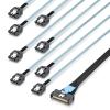 10Gtek MCIO to SATA Cable, MCIO 8X SFF-TA-1016 to 8xSATA, Mini Cool Edge IO Host/RAID to SATA Target HD, 0.5m(1.6ft) view 2
