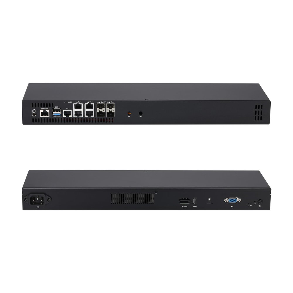 Qotom Atom C3758 Processor 8 Cores 2.2 GHz 16GB RAM 512GB SSD 4X 10G SFP+ 5X i226V B3 2.5G LAN LAN Q20332G9 1U Rack