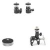 CAMVATE 360 Degree Swivel 1/4"-20 Mini Ball Head + Crab Clamp + 3/8"-16 Female to 1/4"-20 Male view 1