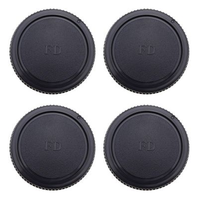 eMagTech 4Pcs Camera Front Body Cap Protected Against Dust and Damage Compatible with Vintage Canon FD A-1 AE-1 AV-1 at-1 Compatible with FD-EOS Black